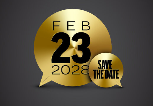 Save the Date Golden Bubble Editable Invitation