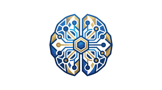 Artificial Intelligence Digital Brain Technology Circuit Board Logo Icon Vector