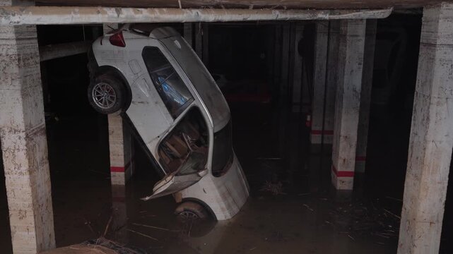 Aftermath of DANA Floods in Valencia with Mud and Severe Damage