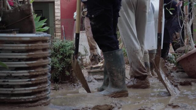 Aftermath of DANA Floods in Valencia with Mud and Severe Damage