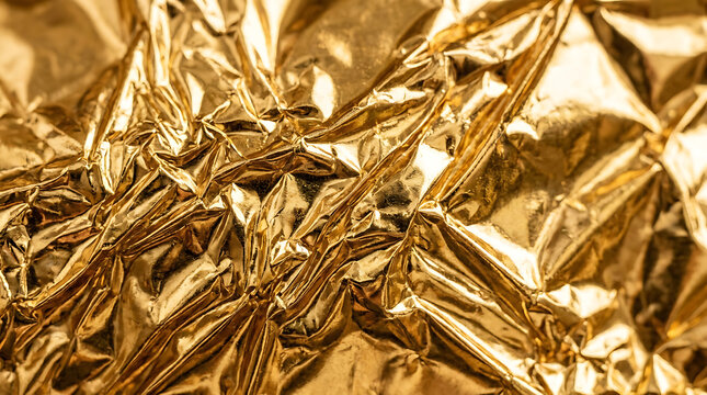 Golden intricate metal abstract texture with sparkling light reflections
