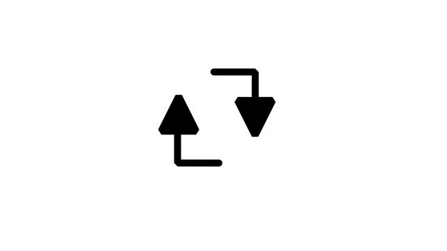 Data Sync Arrows Motion icon. Animated line icon of directional exchange arrows representing data synchronization file transfer system workflow and process rotation.