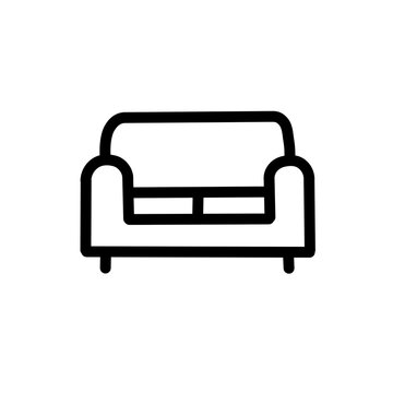 Simple line icon of a comfortable sofa.