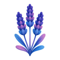 Fototapeta premium PNG Vibrant lavender floral illustration