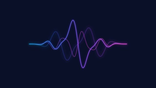 Abstract Neon Audio Waveform Oscillating Background