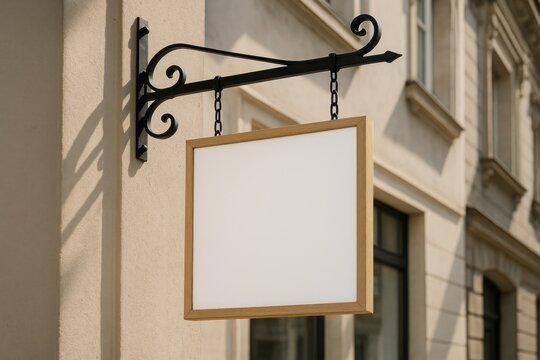 Blank signboard on urban building