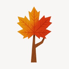 Fototapeta premium Vibrant autumn maple leaf illustration.