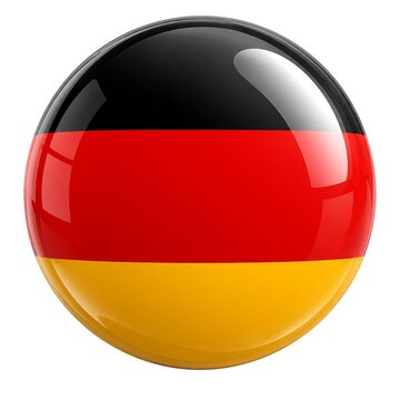 Glossy 3D Germany flag sphere icon isolated on white background
