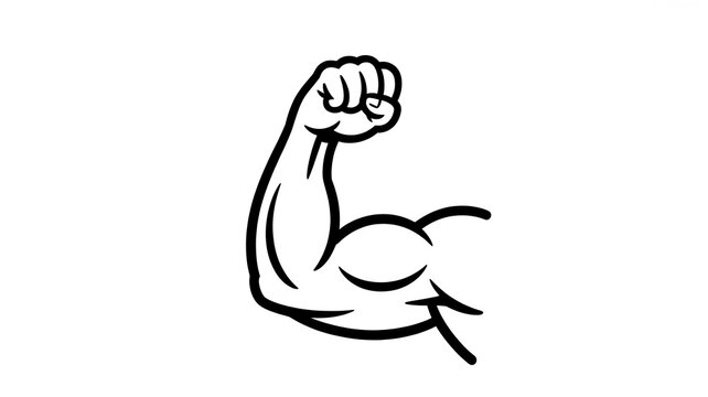 Strong muscular arm showing bicep muscle icon
