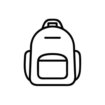 Minimalist line drawing of a backpack icon for modern branding and digital design
