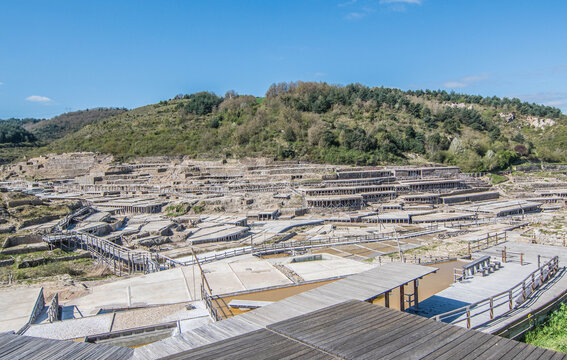 Salt pans in Salinas de A&ntilde;ana, &Aacute;lava