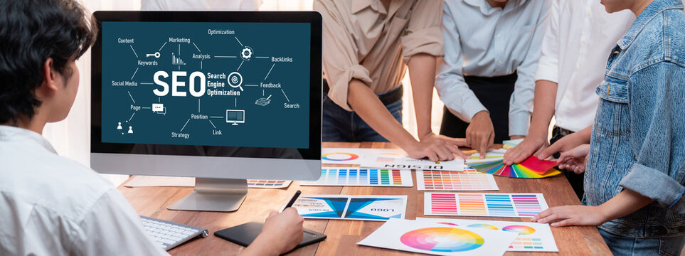 SEO search engine optimization for brisk e-commerce and online retail business showing on computer screen