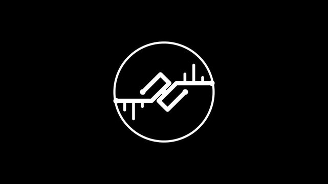 Minimalist Animated Line Graphic Logo Reveal Against a Solid Black Background for Digital Branding