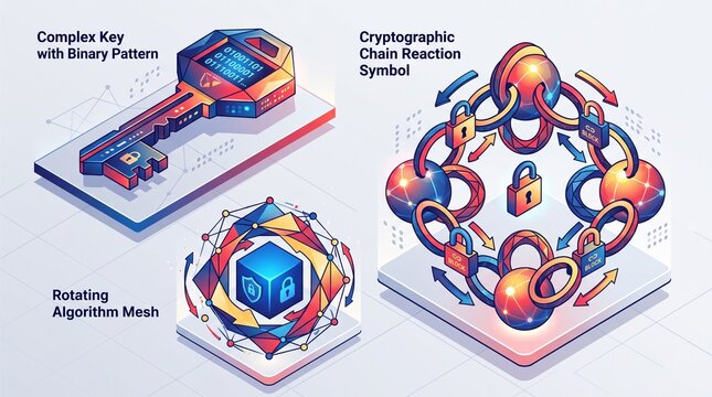  Isometric 3D Vector Cryptographic Keys and Security Algorithms
