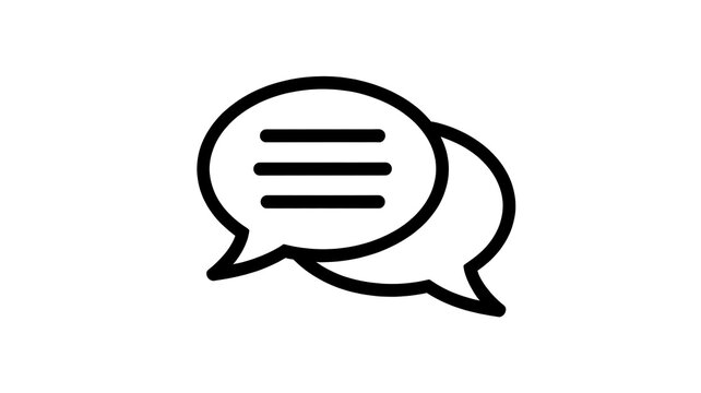 Black speech bubble icon for communication and chat