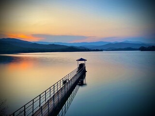 Fototapeta premium Ayyanakere Lake near Chikkamagaluru in karnataka 