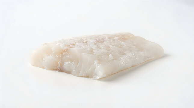 Fresh raw white cod fish fillet isolated on a clean white background