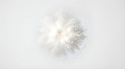 Fototapeta premium White powder particles exploding and dispersing against a bright backdrop