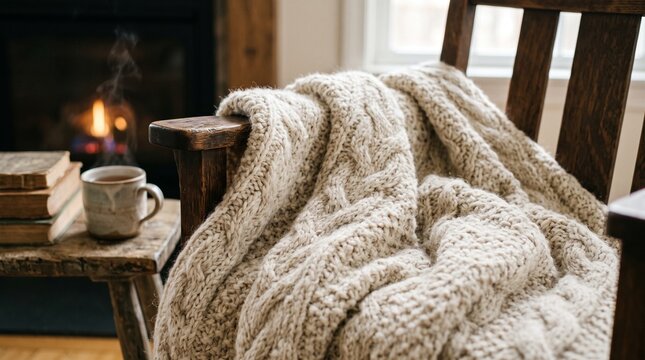 Soft wool fabric, cozy texture