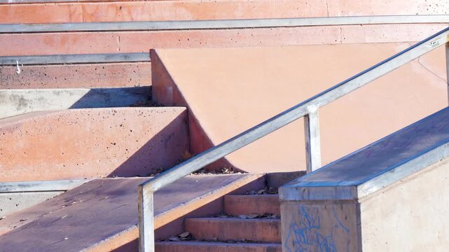 Person skating down the ramp