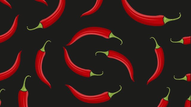 Animation Motion Graphic Chili Pattern Moving Vertical 
