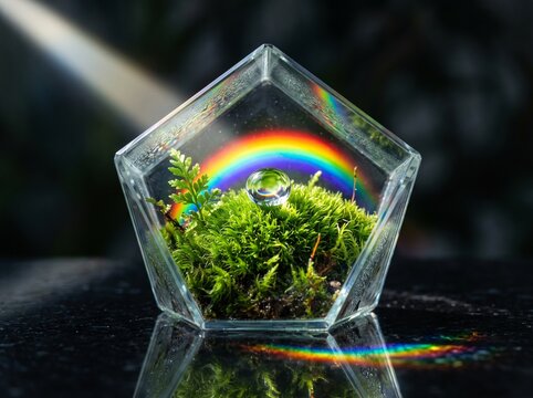 "Spectrum of Life: Moss and Dew Prism (Macro)"