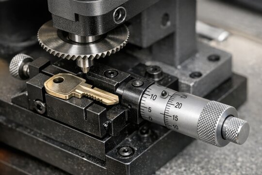 A metal tool with a key attached to it