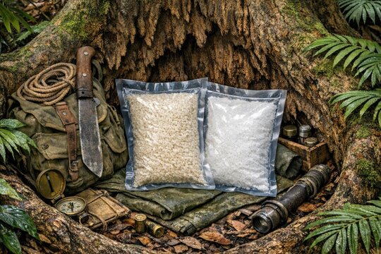 A couple of pillows sitting on top of a tree trunk, perhaps as a whimsical decoration or for a creative photoshoot