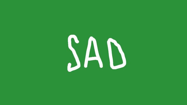 Hand Drawn Sad Text Effect 2D Green Screen Motion Graphic Overlay