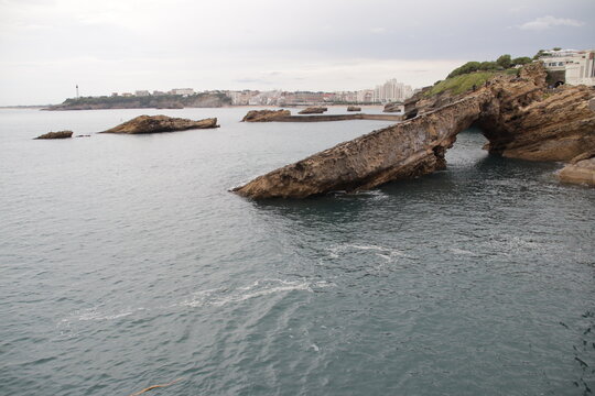 atlantic ocean in biarritz at the pays basque in france 