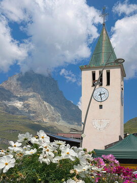 church in the mountains in cervinia italy