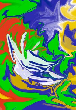 Vibrant Acrylic Potrait Fluid Art Marble Vector Background