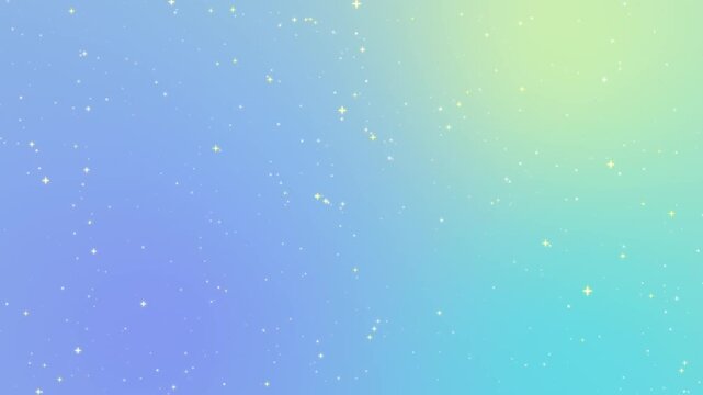 ブルーと黄緑のグラデーションとキラキラ輝く光のシームレスループ動画 / Blue and yellow green gradient with glowing light, seamless loop video