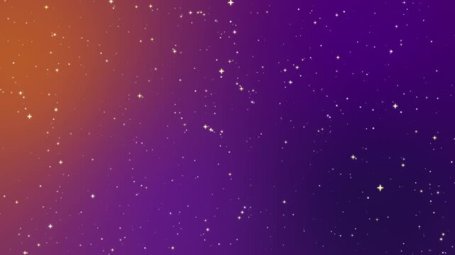 サンセットカラーのグラデーションと輝く星空のシームレスループ動画 / Sunset color gradient and glowing starry sky, seamless loop video