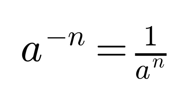 Negative Exponent, algebra formula overlay, black transparent 4K