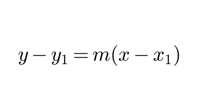 Point Slope Form, algebra formula overlay, black transparent 4K
