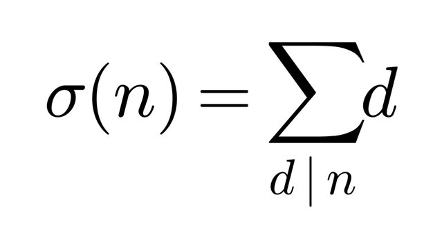 Sum Of Divisors, Number Theory formula overlay, black transparent 4K