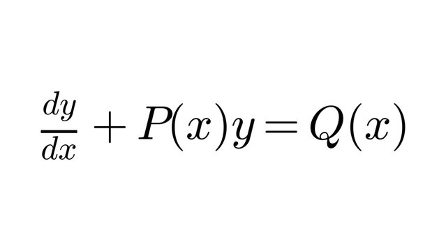 First Order Linear, Differential Equations formula overlay, black transparent 4K