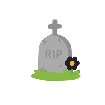 hand drawn grave illustration, halloween element