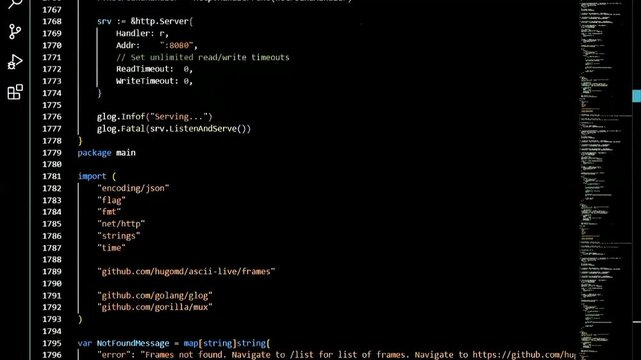 Software source code in a code editor for programming and web development projects