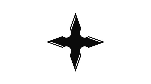 Black Shuriken Star Isolated