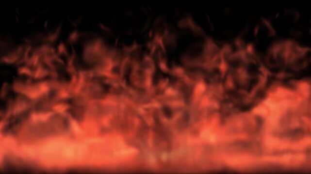 4k Realistic fire flames VFX animation burning on a black background for digital motion graphics design