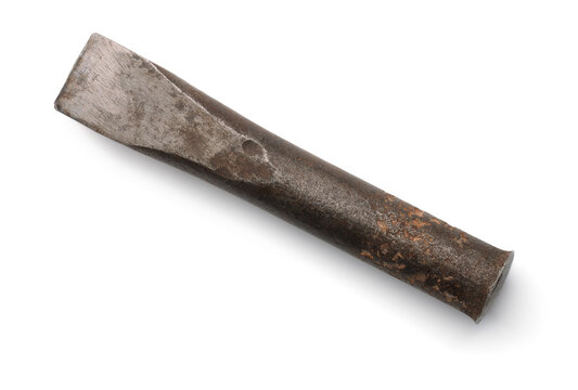 Top view of old cold chisel tool