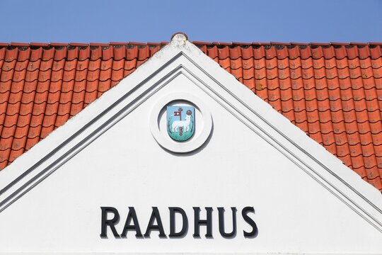 Facade of the old city hall in Assens, Denmark