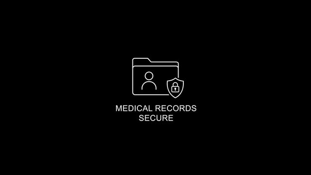 Secure medical records animation: digital health data privacy and protection concept healthcare