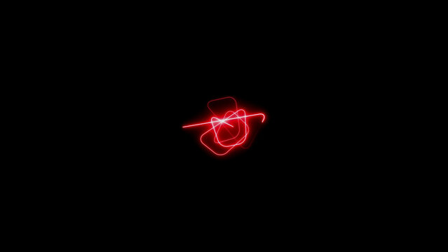 Vibrant red neon tangled light lines for high energy abstract art backgrounds.