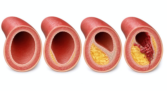 Atherosclerosis progression in artery cross section stages