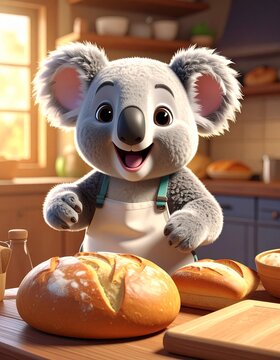 Koala as a baker
