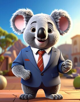 koala in a jacket
