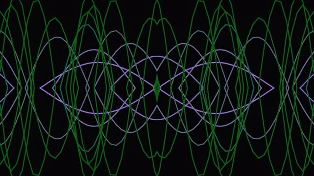 Abstract geometric pattern with overlapping colorful wave lines